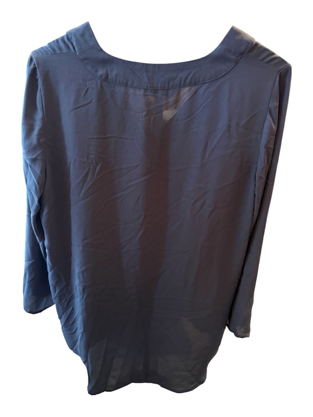 Bianca Nygard Blue Sheer V Neck Long Sleeve Blouse Women’s Medium - Picture 2 of 4